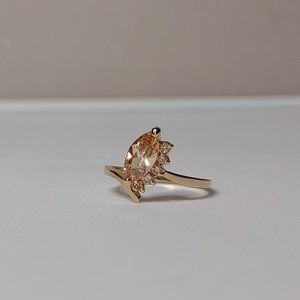 Gold Tone And Orange Size 7.5 Ring